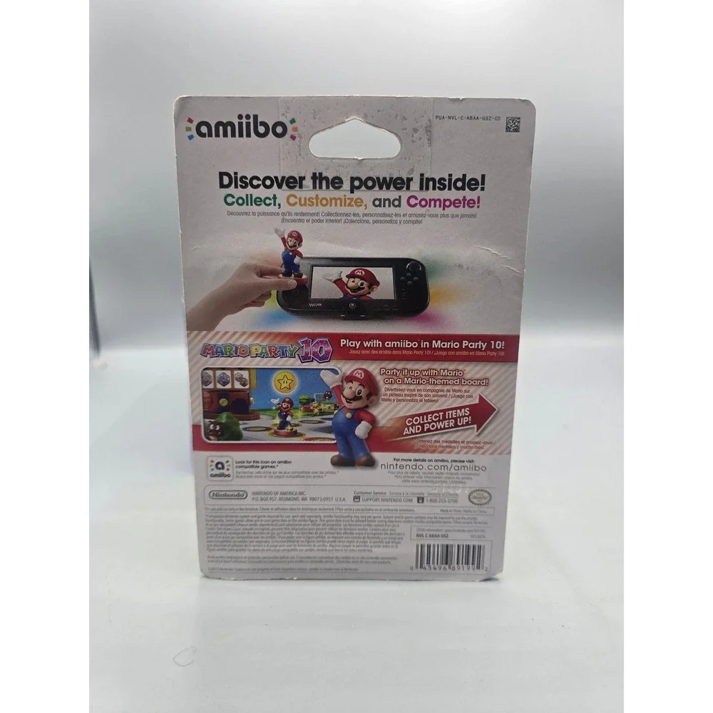 Mario Party 10 Nintendo Wii U Game with Mario Amiibo Bundle and Box